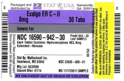 Label Image 8 mg (Exalgo Er  8mg  Label  942)